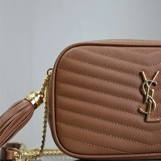 YSL Lou Mini Camera Bag Cinnamon Marrón Crossbody