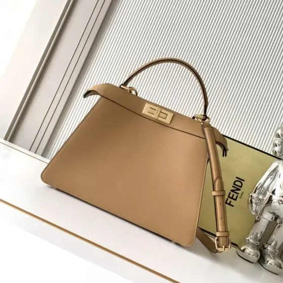 Fendi Peekaboo Iseeu Beige Top Handle