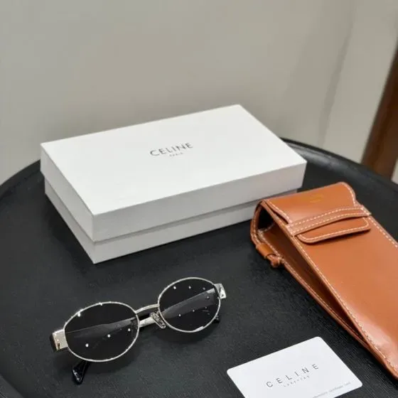Celine Sunglasses Pouch Tan Clutch