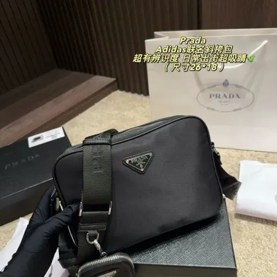Prada Prada X Adidas Crossbody Bag Black 26 18 Crossbody