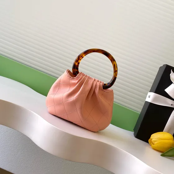 Chanel Ring Handle Hobo Mini Roze Bovenhandgreep