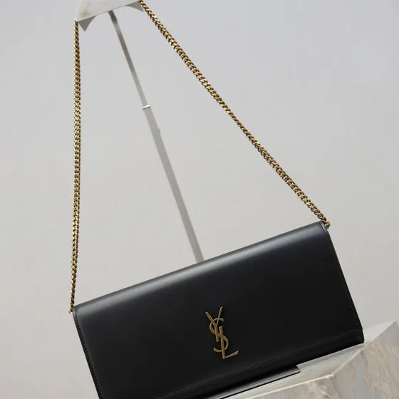 YSL Cassandre Chain Wallet Black Woc