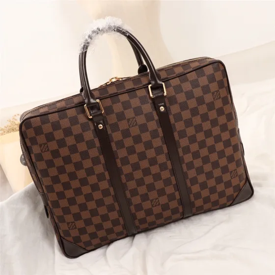Louis Vuitton Porte-Documents Voyage Marrón Asa superior