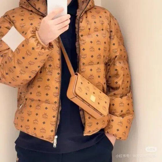 MCM Aren Visetos Crossbody Bag Cognac Crossbody