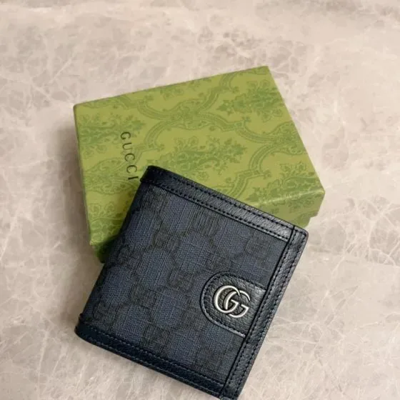 Gucci Gg Canvas Bi-Fold Wallet Black Wallet