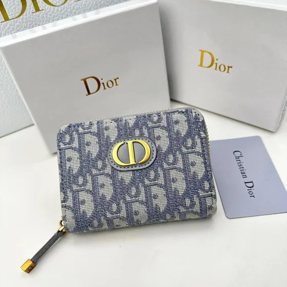 Dior 30 Montaigne Zipped Coin Purse Blue Coin Purse