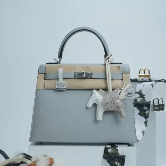 Hermes Kelly Light Blå Tophåndtag