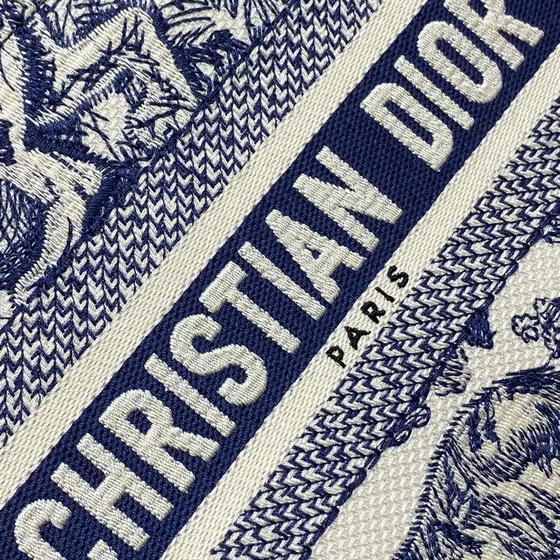 Dior Dior Book Tote Blanco With Dark Azul Toile De Jouy Patte Bolso tote