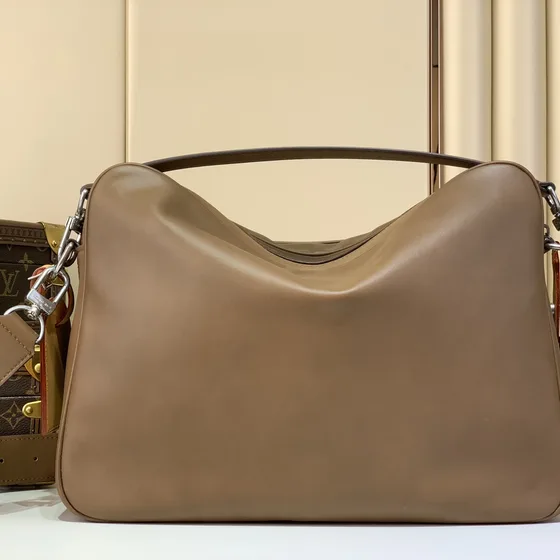 Louis Vuitton S Lock Aktentasche Taupe Braun Henkel