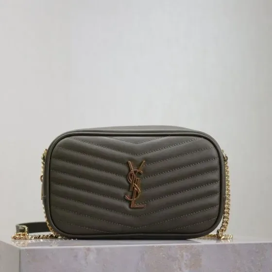 YSL Lou Camera Bag Dark Gray Crossbody