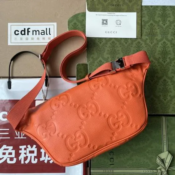 Gucci Orange GG embossed leather crossbody