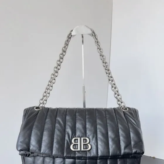 Balenciaga Monaco Medium Chain Bag Black Shoulder Bag