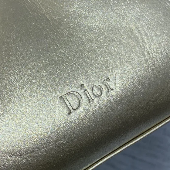 Dior Bow Etui With Chain Champagne Gold Schultertasche