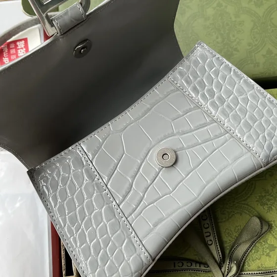 Balenciaga Hourglass Portafoglio On Chain Light Gray Woc