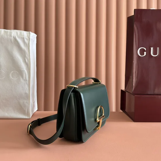 Gucci Gucci Horsebit Soft Shoulder Bag Dark Hijau Shoulder Bag