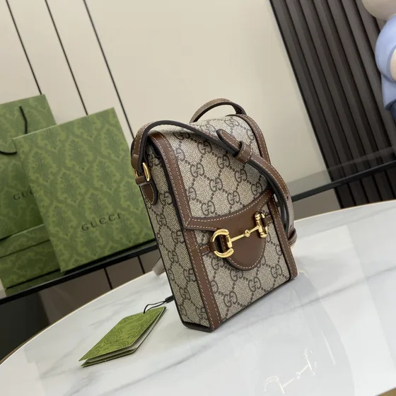 Gucci Horsebit 1955 Mini Bag Beige Ebony Brown 11 5 17 4 Crossbody