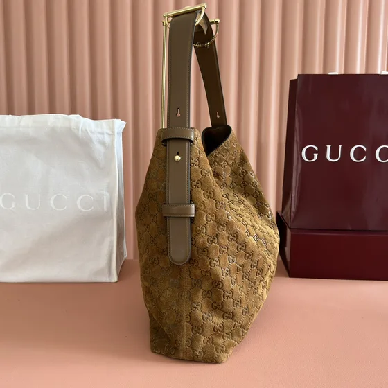 Gucci Gg Monogram Hobo Bag Marron Hobo