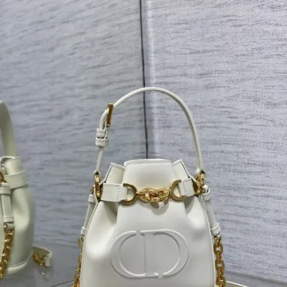 Dior C Est Dior Mini Bucket Bag White Top Handle