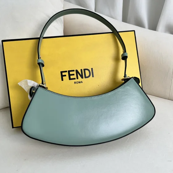 Fendi O'Lock Swing Light Azul Bolsa de ombro