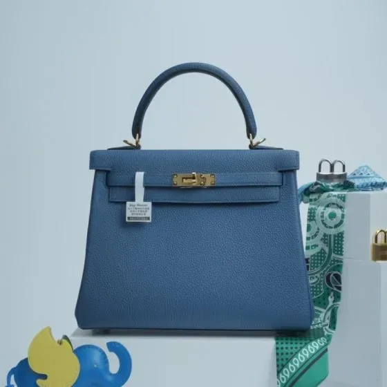 Hermes Kelly Blue Top Handle