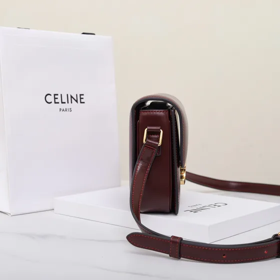 Celine Triomphe Бордовый Сумка на плечо