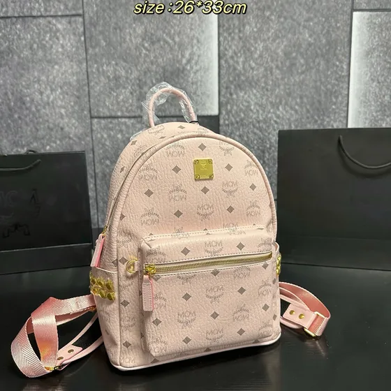 MCM Stark Side Studs Backpack In Visetos Multi 26 33cm Backpack