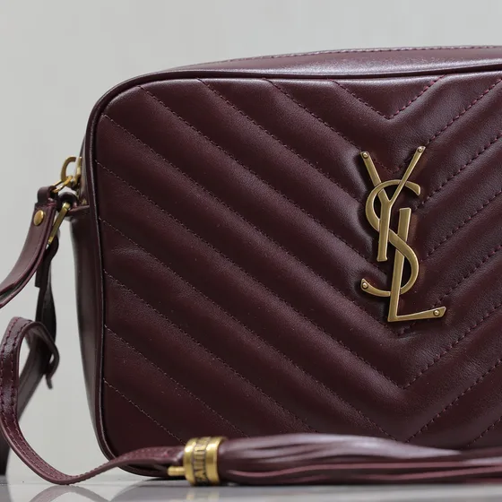 YSL Lou Camera Bag Merah marun Crossbody