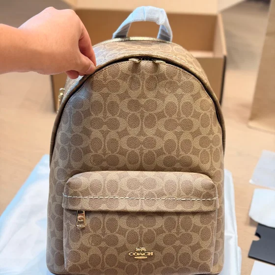 Coach Charlie Sac à dos In Signature Toile Khaki Sac à dos