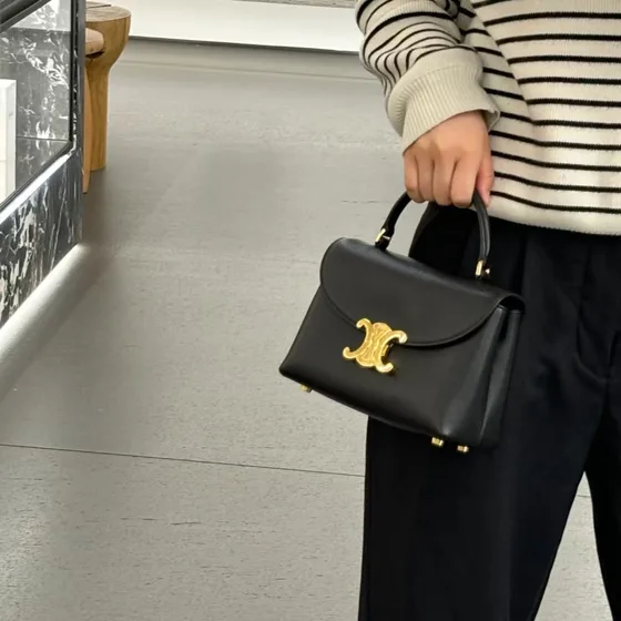 Celine Triomphe Sort Tophåndtak
