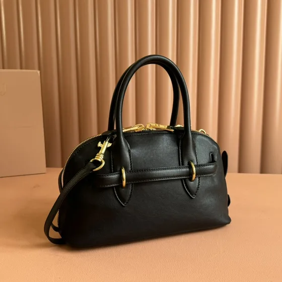 Miu Miu Leather Top-Handle Bag Black Top Handle