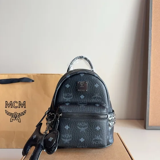 MCM Stark Mini Backpack Beige Backpack