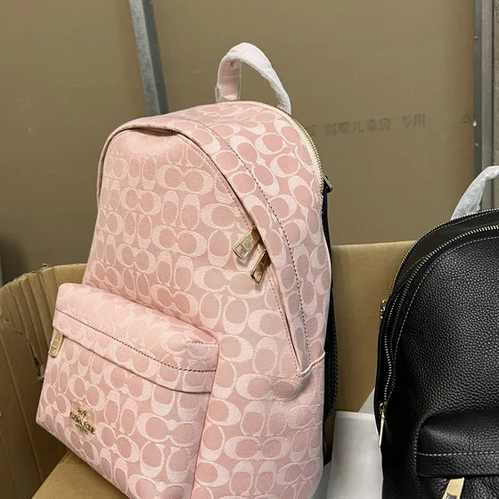 Coach Charlie Backpack In Signature Jacquard Pink Backpack