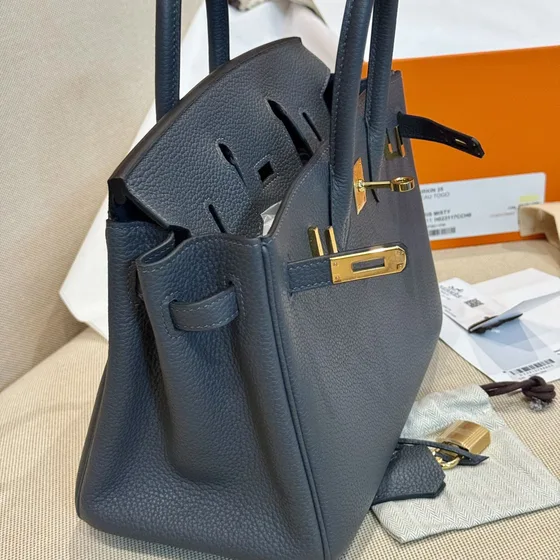 Hermes Birkin Mavi Gray Üst sap