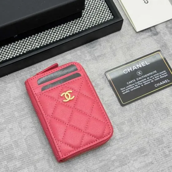 Chanel Zip Card Holder Fuchsia Card Holder