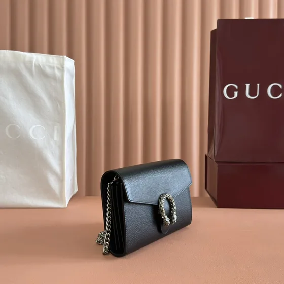 Gucci Dionysus Chain Brieftasche Schwarz Woc