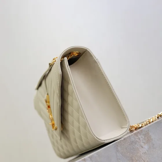 YSL Envelope Chain Bag Creme Hvid Skuldertaske