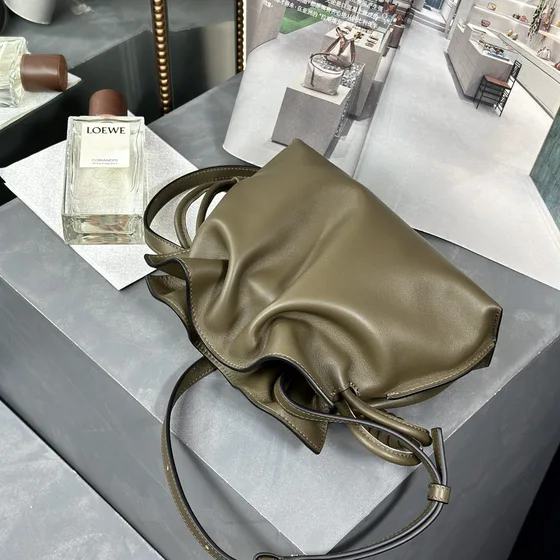 Loewe Flamenco Clutch Dark Khaki Clutch