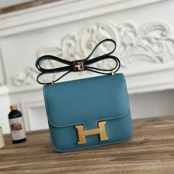Hermes Constance Blue Jean Crossbody