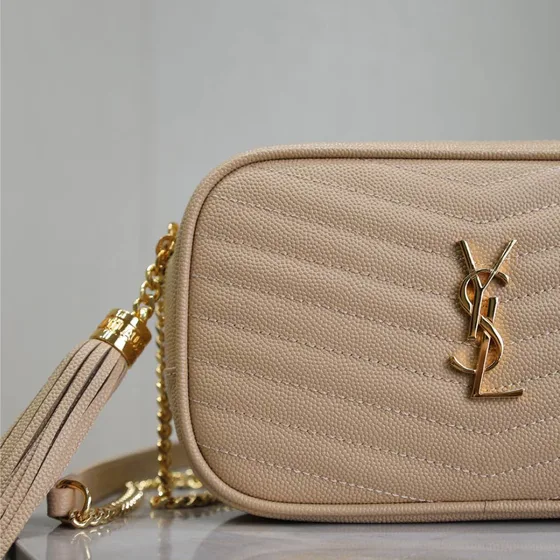 YSL Lou Mini Camera Bag Beige Crossbody