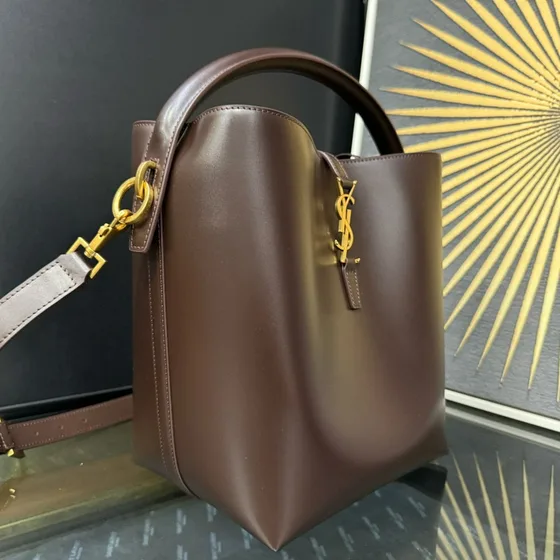 YSL Le 37 Sac seau Dark Marron Sac épaule