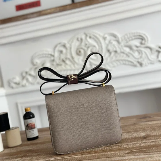 Hermes Constance Gray Crossbody