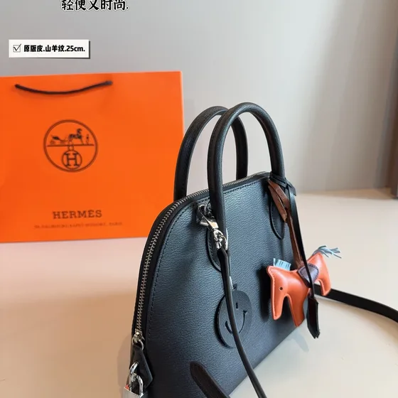 Hermes Bolide Sort 25cm Tophåndtag