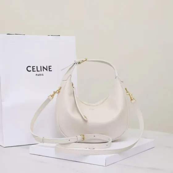 Celine Lulu Bag White Hobo