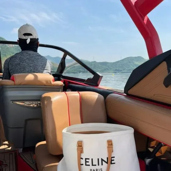 Celine Cabas White Tote Bag