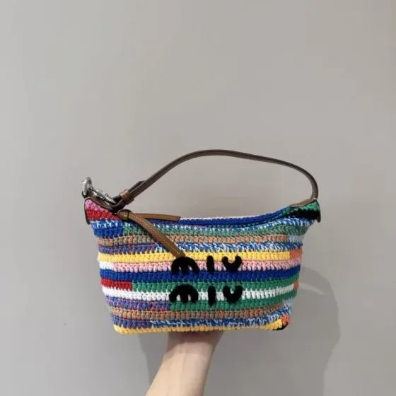 Miu Miu Crochet Hobo Shoulder Bag Multicolor Hobo