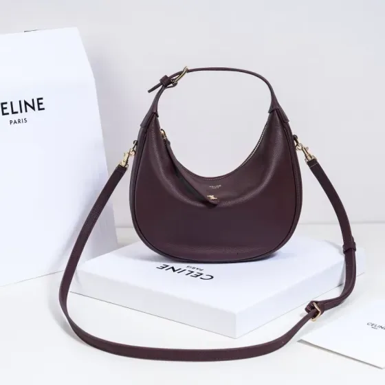 Celine Lulu Dark Burgundy Hobo