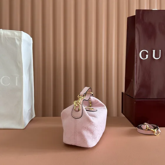Gucci Gg قماش Mini Top Handle Bag Light وردي Top Handle