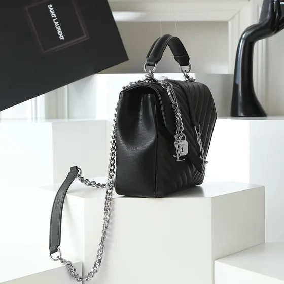 YSL Envelope Top Handle Bag Đen Top Handle