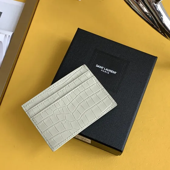 YSL Cassandre Card Case White Card Holder