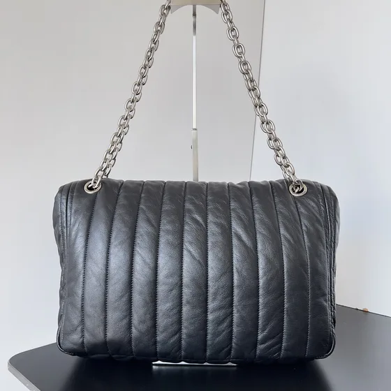 Balenciaga Monaco Medium Chain Bag Black Shoulder Bag